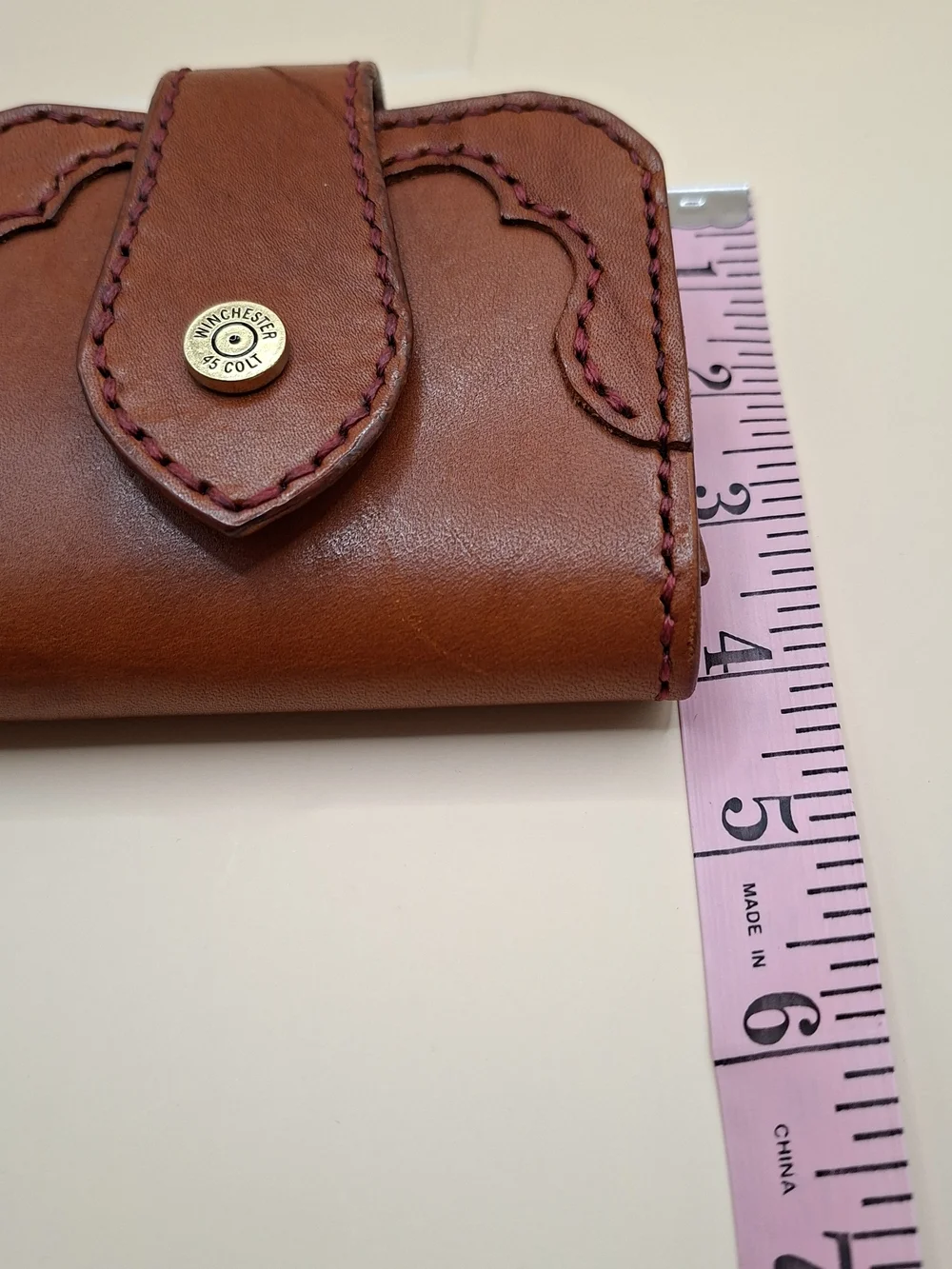 Handcrafted Brown Leather Wallet with Winchester Accent